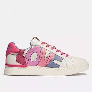 Coach Lowline Low Top Sneaker Love Print Size 8